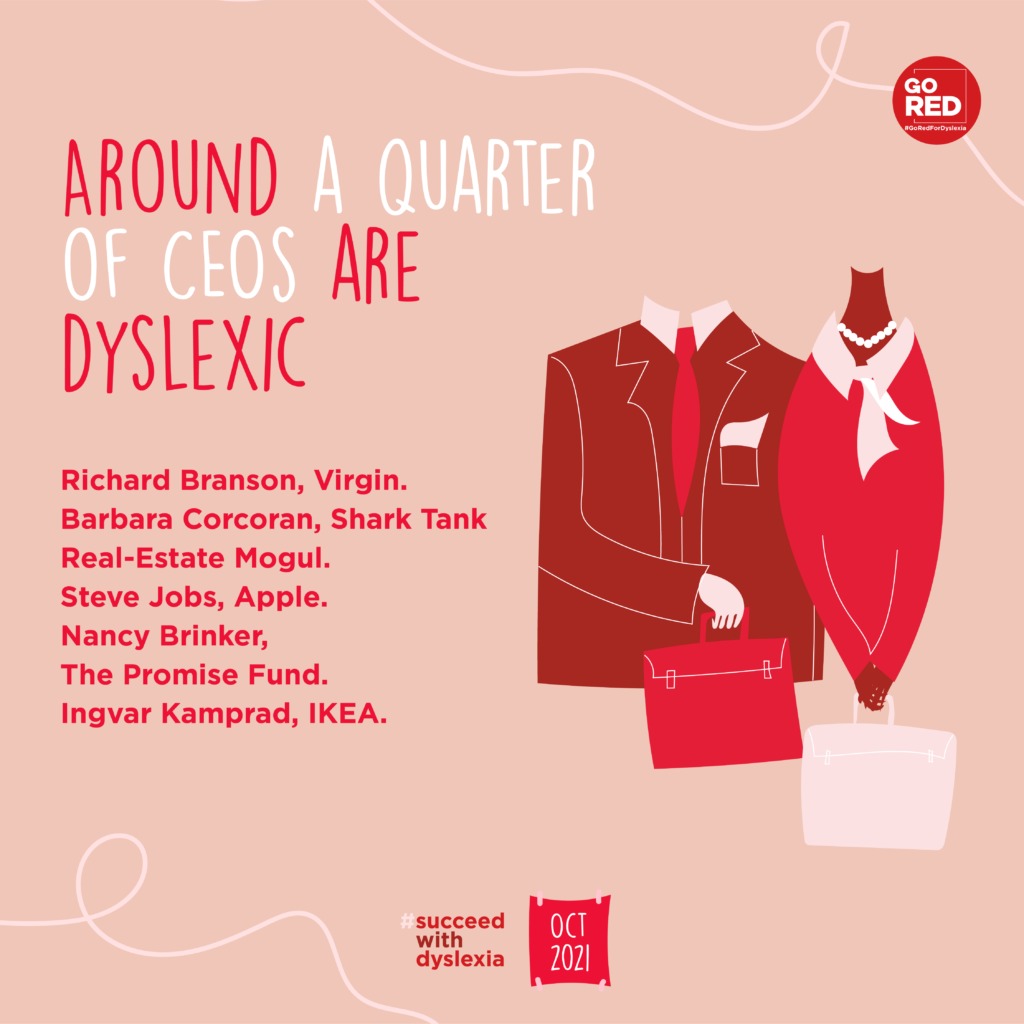 5 Go Red For Dyslexia Fact Cards 2 Instagram facts CEO